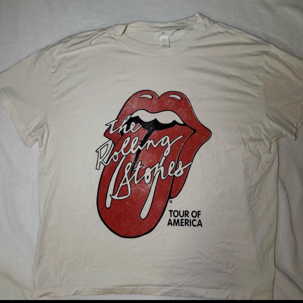 H&M Cream T-Shirt with Iconic Logo